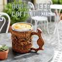 Wooden Barrel Beer Mug, 20oz Stainless Steel Horse Mug Coffee Cup Horses Gifts for Women Men Gift for Birthday Christmas, Gothic Decor Party Decoration Drinkware Gift