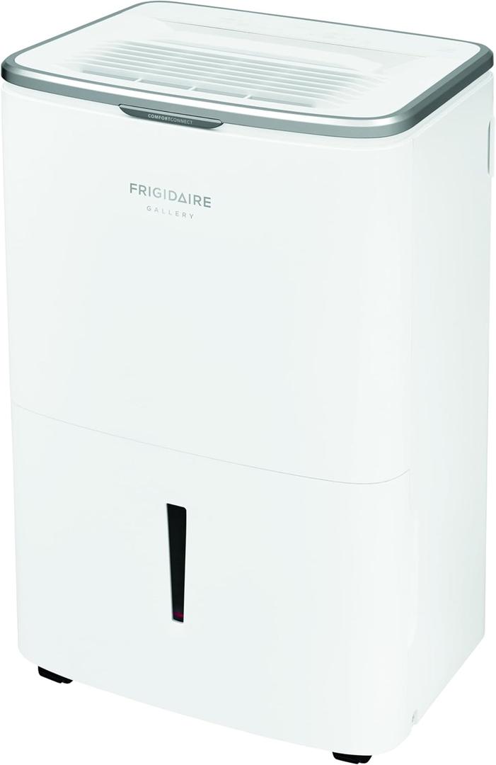 Frigidaire 50-Pint Smart Dehumidifier for Basement, Garage, Attic, 115V, Energy Star Moisture Absorber with Timer, Wi-Fi, App Control and Amazon Alexa & Google Home Compatibility in White