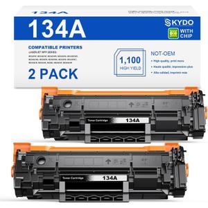 (with Chip) Compatible 134A Black Toner Cartridge Replacement for HP 134 A 134X W1340A W1340X Toners Use with Laserjet M209dw MFP M234dw M234sdw M234sdn Printer (2 Pack)