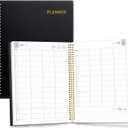 SUNEE 2026 Daily Planner, 4-Person Group Appointment Book with Quarter-Hourly Layout. Weekly & One-Page-Per-Day Format, Jan to Dec 2026, 8.5"x11",Weekly Planner, Flexible Cover, Note Pages, Bookmark, Black