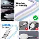 2 Pack Multi Charging Cable Cord for Travel Essentials,Apple Watch Charger,iPhone Charger,[3-in-2] Type C/L Cable Portable Designed for iWatch,iPhone 17-8,Galaxy S25-21,AirPods,iPad-4FT Blue