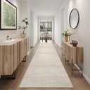 Art&Tuft Non-Slip Runner Rug - 2x10 Runner Rug Washable Low-Pile Rugs Runners, Soft Distressed Carpet Runner for Bedroom Bathroom Kitchen Laundry Living Room, Beige