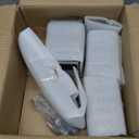 Gray Bathroom Accessories Set Resin 6PCS, Square Toothbrush Holders Set Complete with Soap Dispenser, Vanity Tray, Tumbler, Cups and Cotton Swab Jars for Counter, Sink or Small Spaces