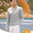 COOFANDY Full-Zip Men's Lightweight Hoodie UPF 50 - Breathable Sun Protection Jacket with Pockets for Golf, Fishing, Hiking (Gray, M)