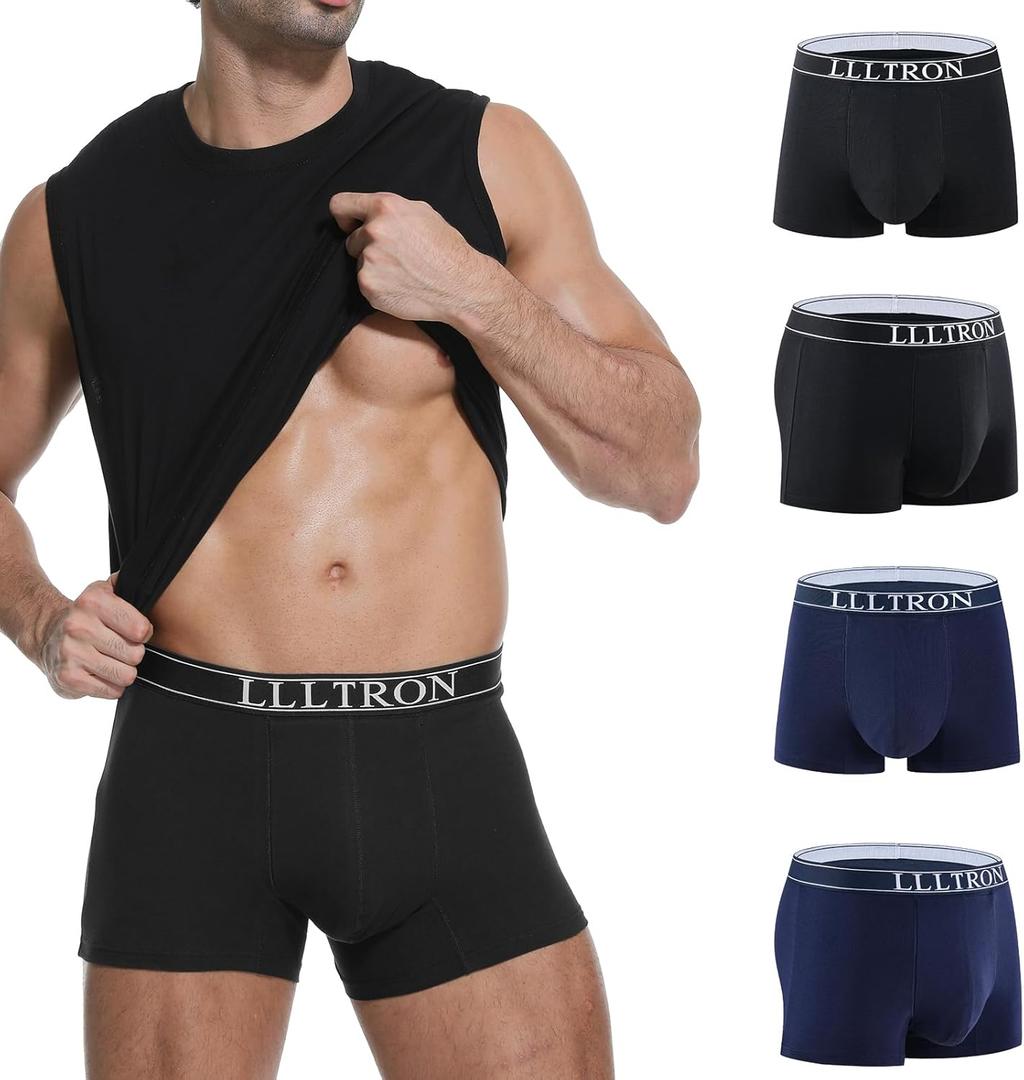 Men's Incontinence Underwear Washable 150ml Absorbent Leak Proof Underwear for Men Bladder Leak with Reusable Men's Urinary Incontinence Boxer Briefs 4pack (XX-Large, 2black+2blue)