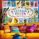 7x5ft Loteria Card Birthday Backdrop Mexican Fiesta Birthday Photography Background Mexico Loteria Cards Birthday Party Party Decorations Banner Photo Props