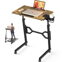 Small Standing Desk with Wheels, Portable Treadmill Desk, Rolling Desk Adjustable Height for Laptop, Mobile Standing Table for Walking Pad, Bedside Table