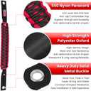 E-cowlboy Roll Bar Grab Handles Paracord Grip Handle for Ford Bronco 2021 2022 2023 2024 2-Door 4-Door Interior Accessories Premium Paracord US Flag (Red 2 Pack)