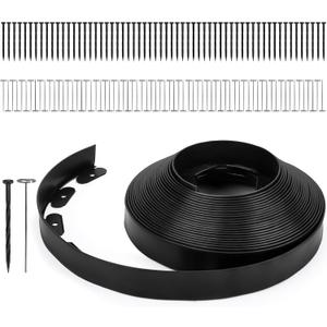 Greaner Edging for Landscaping 2 Inch Tall, 66FT Garden Edger Border, Landscaping Edging Border with 60 Plastic Spikes and 70 Solid Iron Spikes, Flexible Garden Border Edging for Garden Flower Beds
