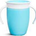Munchkin Sippy Cup for 6 Month Old and Up, Spill Proof Miracle 360 Toddler Cups with Transition Handles, 7 Ounce, (Blue)
