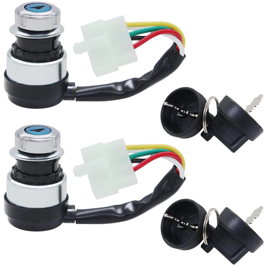 2 PCS 5 Wire 5 Pin Ignition Key Switch Replacement Fit for 50cc 70cc 90cc 110cc 125cc 150cc 200cc 250cc Go Kart Dune Buggy ATV.