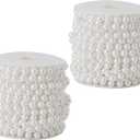 SHEUTSAN 2 Roll 8mm Pearls Beads Garland, 65 Feet Faux Pearls Beads, 22 Yard for Wedding Party Decoration (long)