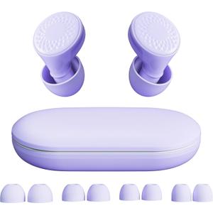 Ear Plugs for Sleeping Noise Cancelling, 45dB for Noise Reduction, Noise-Reducing Earplugs for Sleeping, Concerts, Shooting, Silicone Hearing Protection Earbuds with 8 Eartips (Purple, One Size)