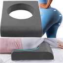 BBL Pillow After Surgery for Sleeping, High Density Foam Butt Pillow, Brazilian Butt Lift Pillow Post Surgery Recovery for Sleeping, BBL Chair with Hole (Dark Grey) 25,5 x 22 in