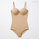 SHAPESHE Strapless Shapewear for Women Lace-up Body Shaper Backless Shapewear Bodysuit Butt Lifter, Small
