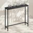 VASAGLE Console Table, Entryway Table, One Piece Top, Easy Assembly, for Hallway, Bedroom, Living Room, 1 Tier, 7.9 x 31.5 x 32 Inches, Charcoal Gray and Ink Black ULNT035BA01S