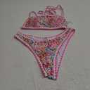 SOLY HUX Bathing Suit for Women Two Piece Floral Print Tie Back Swimsuit Bikini Sets (XX-Small)