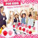 Amyhill 24 Pcs Valentine's Day Heart Shaped Cups with Lids and Straws 12 oz Plastic Heart Cups for Kids Party Favors, School Classroom Exchange Prizes Gift