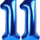 Navy Blue Number 11 Balloon 40 inch, 11 Number Balloons, 11th Navy Blue Birthday Decorations, 11 Year Old Girls Boys Blue Party Supplies