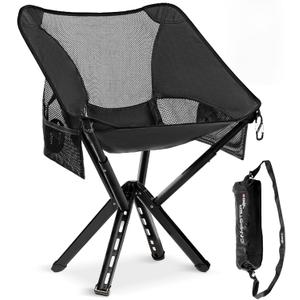 Sitpack Campster 2.0 Ultra Lightweight Backpack Chair with 5s Folding, Small Compact Portable Hiking Chairs with Bottled Sized for Camping, Outside, Climbing, Beach, Fishing (Onyx Black)