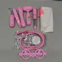 Kids Doctor Kit, 8 Pieces Kids Doctor Playset with Medical Storage Bag & Real Stethoscope, Pretend Play Doctor Toys for Toddler Boys Girls Aged 3 4 5 6 (Pink)