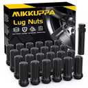 MIKKUPPA 24PCS M14x1.5 Lug Nuts - Replacement for Chevy Silverado 1500 Suburban Traverse, Ford F150, GMC Yukon Sierra 1500, Cadillac XT5 XT6 Aftermarket Wheels Black 2" Length 7 Spline Tire Nut