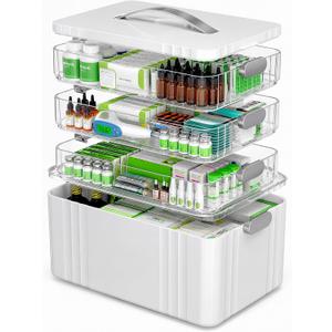 ARSTPEOE 4-Tier Medicine Organizer - Portable Medicine Cabinet with Handle, Regular 4-Tier