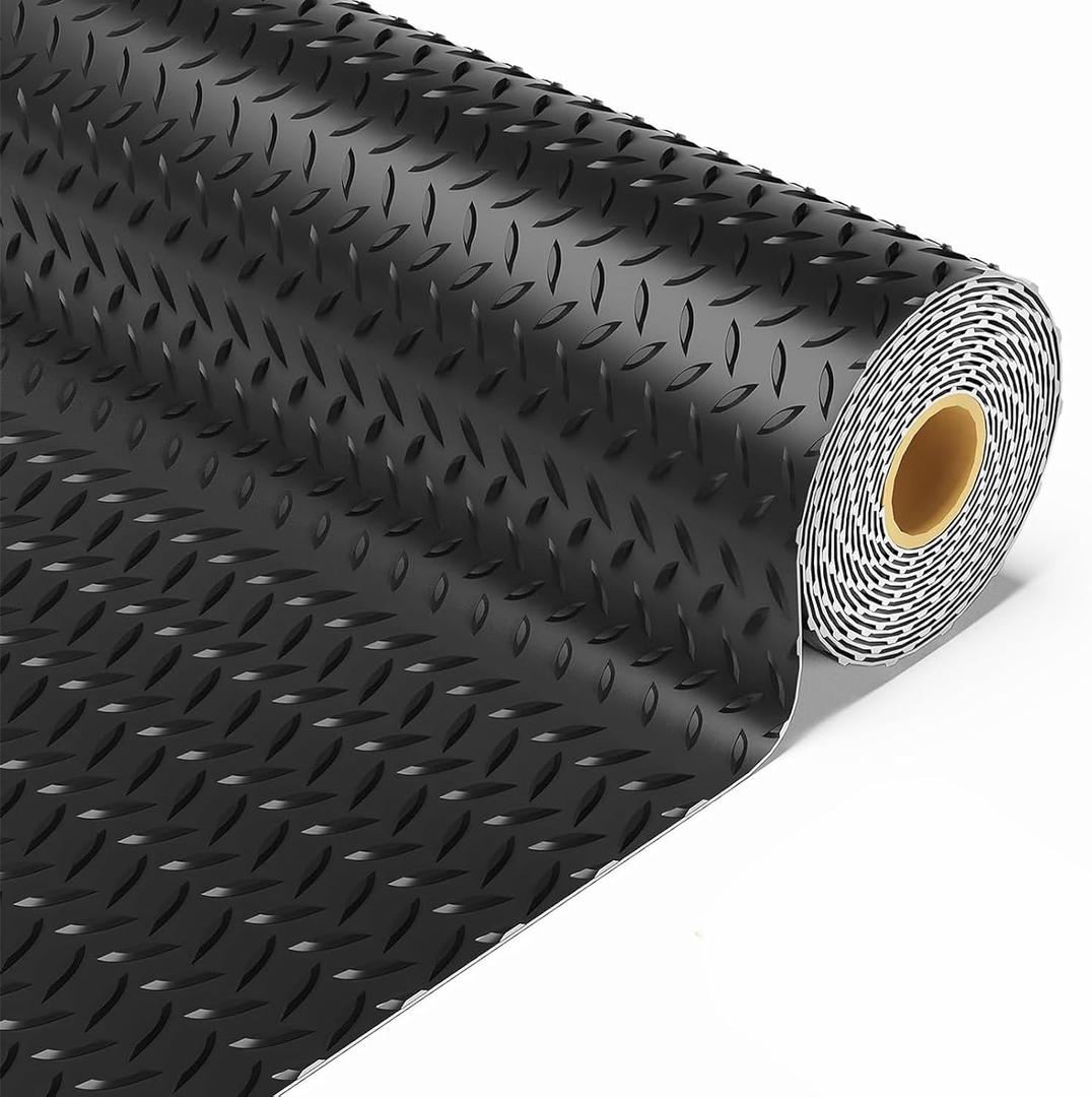 4x10 FT Garage Floor Mat, 3.6mm Extra Thick Diamond Plate