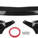 Front Bumper Lip W/Light Compatible with Honda Civic Hatchback Si Sedan 2017-2021, Air Dam Spoiler Splitter with LED Daytime Running Lights (Carbon Fiber Pattern)
