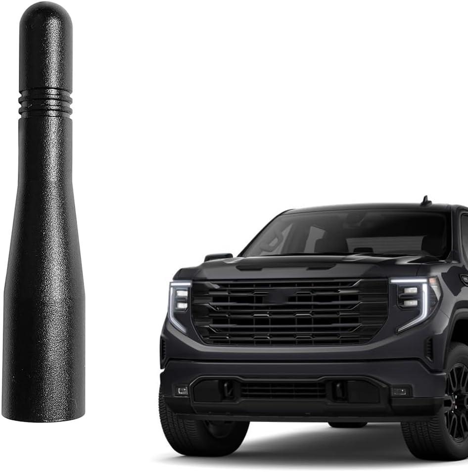 for GM Truck Short Antenna Fit for GMC Sierra and Chevy Silverado All Models | Black 3 inches Short Replacement Antennase | for Sierra Silverado Truck Antenna Accessories | Car Wash Safe