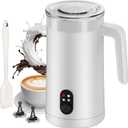 Milk Frother, 4-in-1 Milk Frother and Steamer, 13.5oz/400ml Automatic Hot and Cold Foam Maker and Milk Warmer, Electric Frother for Coffee, Latte, Cappuccino, Macchiato, Matcha(White)