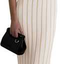 Wenrine Womens Sleeveless Sweater Dress Mock Neck Ribbed Knit Fall Tank Maxi Dresses (Size Large, Creamy-white)