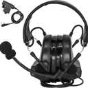 Tactical Headset,Sound Pickup Noise Reduction & Ken 2 Pin PTT for Airsoft Activities (Black)