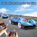 SASBSC Remote Control Car for Boys 4-7 8-12 Drift Rc Cars with 360 Rotation, Spray, Music & Lights 1:12 Rechargeable Rc Car Toys 10-12km/h Sport Race Toy Cars Gifts for Kids (Blue)
