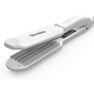 Hair Crimper for Women, Dmriektu Crimping Iron for Volumizing Fluffy Hairstyle, Crimper Hair Iron with Ceramic Hair Styling Tools for Women Girls Adjust Temp Dual Voltage Auto Off