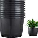 LiGuVCY Plant Pots Flower Pot 10-Pack 7 Gallon Planter Nursery Pot Garden Seedling Planters Containers Plastic Injection Molded Pots with Drainage Holes for Outdoor Indoor Plants Vegetables, Black