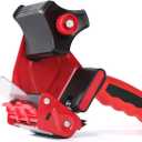 QILIMA 3 Inch Wide Packing Tape Dispenser Gun Seal Packing for Use Tape Dispenser Gun for Shipping, Moving, Carton and Box Sealing-Red