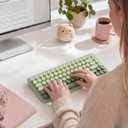 Mini Bluetooth Keyboard, 84-Key Retro Typewriter, Wireless Compact Keyboard, Compatible with Windows Laptops, Desktops, Mac, Computer Keyboards,Tablets (Green Color)