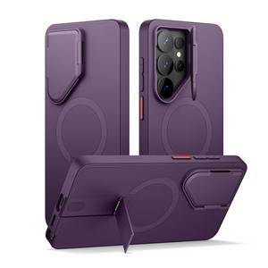 SURITCH for Samsung Galaxy S26 Ultra Phone Case, Magnetic Protective Cover with Camera Cover & Adjustable Metal Kickstand for Galaxy S26 Ultra -Dark Purple