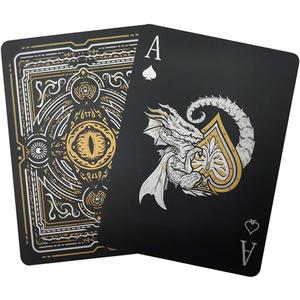 ACELION Waterproof Playing Cards, Plastic Playing Cards, Deck of Cards, Gift Poker Cards (Black Dragon)