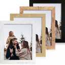 iRahmen 8x10 Picture Frame Set of 4, High Definition Real Glass 8 x 10 Photo Frames for Desktop Display and Wall Mounting(Distressed White+Oak+Rustic Brown+Black) (Multicolor)
