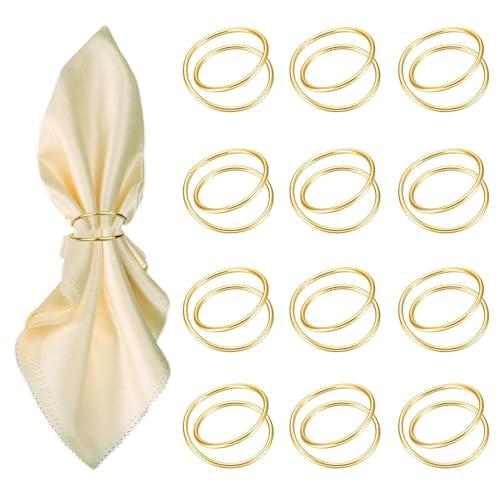 Gold Napkin Rings-12 PCS Metal Spiral Napkin Rings(Spiral) Napkin Holders Buckles for Family Dinner, Wedding, Party,Table Decorations