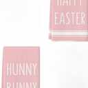 Artoid Mode Pink Bunny Rabbit Eggs Floral Happy Easter Kitchen Towels Dish Towels, 18x26 Inch Seasonal Decoration Hand Towels Set of 2