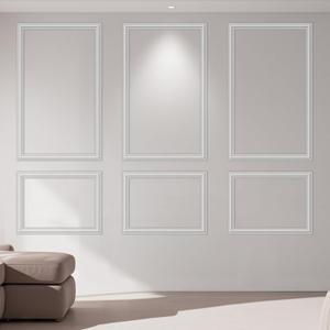 Art3dwallpanels Pre-Cut Wall Molding Set of 6 pcs, Ready-to-Assemble Wainscoting Panels for Interior Wall Dcor Living Room Bedroom Accent Wall - Installed with Glue, 3 Top 3 Bottom (White: Style 4)