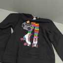 Retro Rollerskates Funny 80's Roller Disco Skating Girl Gift Sweatshirt (S, Black)