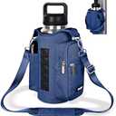 icolor Magnetic Gym Bag Water Bottle Carrier Holder with Phone Pockets & Shoulder Strap,5 Built-in Magnets Gym Bottle Pouch Sleeve,Magnetic Bag Gym Accessories Organizer for Men Women