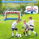 Intoypad Water Sprinkler Soccer Toys, Inflatable Shark Soccer Goal with a Soccer Ball for Backyard Pool Outdoor Play, Summer Water Games Outside Yard Pool Gifts Toys for Boys Girls Kids Ages 3-8