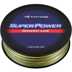 KastKing SuperPower Braided Fishing Line - Abrasion Resistant Braided Lines Incredible Superline Zero Stretch Smaller Diameter A Must-Have! (40LB(327 Yds), X4-New-Camo)