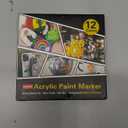 Acrylic Paint Pens Markers -12 Color Waterproof Paint Pens for Rock Painting,Graffiti, Stone, Ceramic, Glass, Wood, Fabric, Canvas, Porcelain, Metal,Water Based Quick Dry Non-Toxic