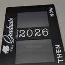 Vercraft Class of 2026 Graduation Then Picture Frame Gifts Holds 4x6 Inch Black Grad Photos Wood Photo Album for High School College